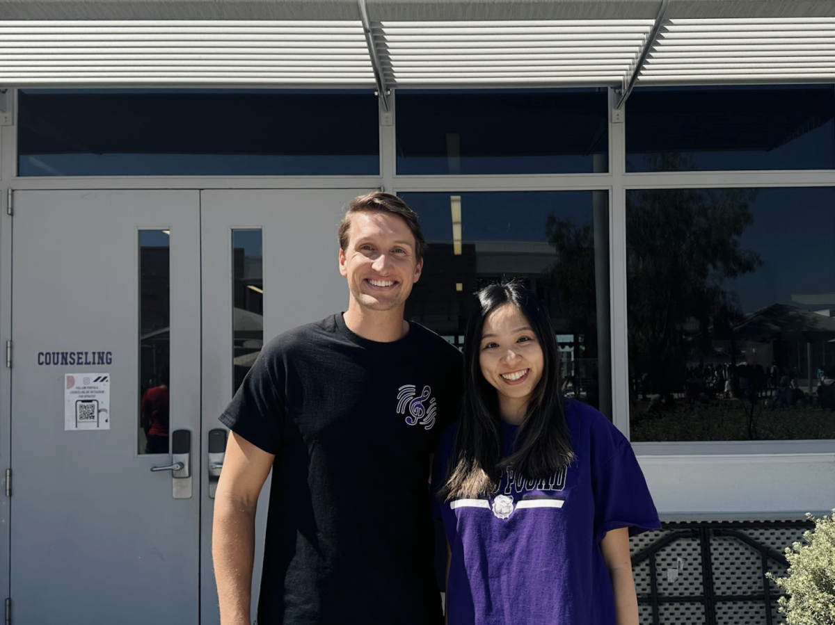 Gage Peterson and Sasha Lo are looking forward to an exciting year as Portola High counselors. “I think they're a great fit for our team,” Assistant Principal Jen Ochsner said. “I just hope that our students continue to feel supported by all of our counseling staff.”